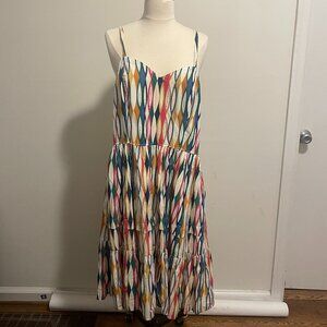Vintage Style Harlequin Print Tiered Sundress Women's Size 18